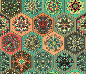 Seamless pattern. Vintage decorative elements. Hand drawn background. Islam, Arabic, Indian, ottoman motifs. Perfect for printing on fabric or paper.