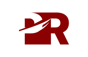 PR Red Negative Space Square Letter Logo