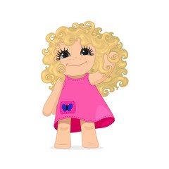 vector blonde curly girl graphic