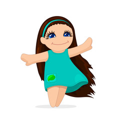 vector brunette graphic. girl illustration