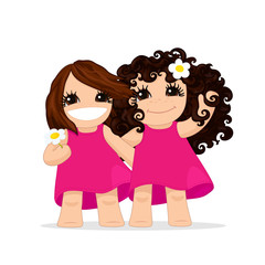 vector girls graphic. best friends