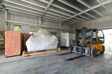 Warehouse of finished products of the plant producing metalworking machines.