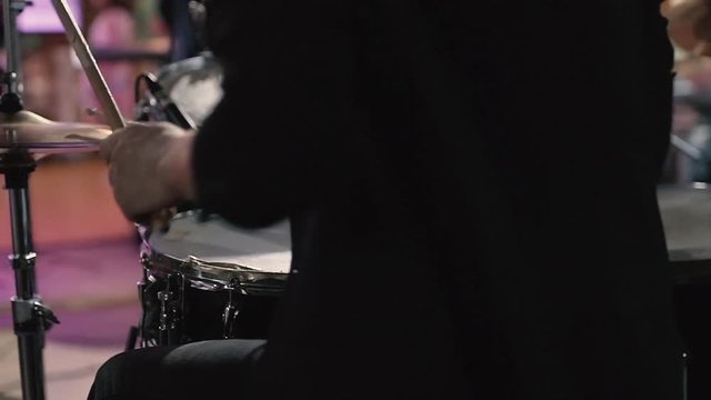 Drummer Plays Drums Kit