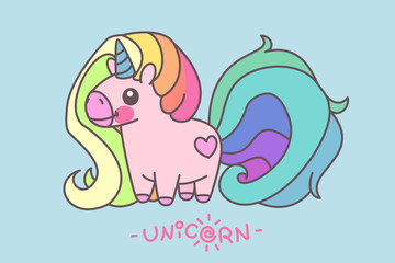 vector funny card of cute rainbow unicorn 03
