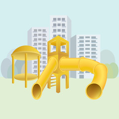 City playground vector illustration