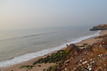 Fototapeta na wymiar Ramakrishna Mission Beach Visakhapatnam