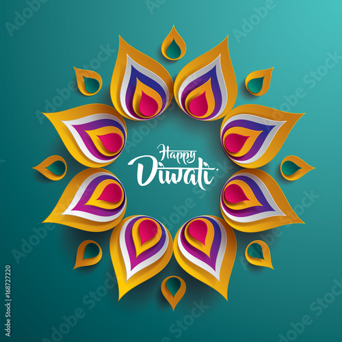 Happy Diwali Paper Graphic Of Indian Rangoli Rangoli A Traditional Indian Art Of Decorating The Entrance To A House Wall Mural Ori Artiste This article throws light on indian numerous households in the indian subcontinent make use of rangoli designs for decorating the. wallsheaven
