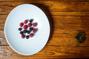 Berries mixed raspberry and blackberry forest fruits