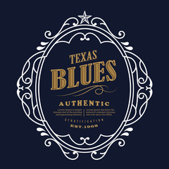 Modern vintage label thine line ornament border vector