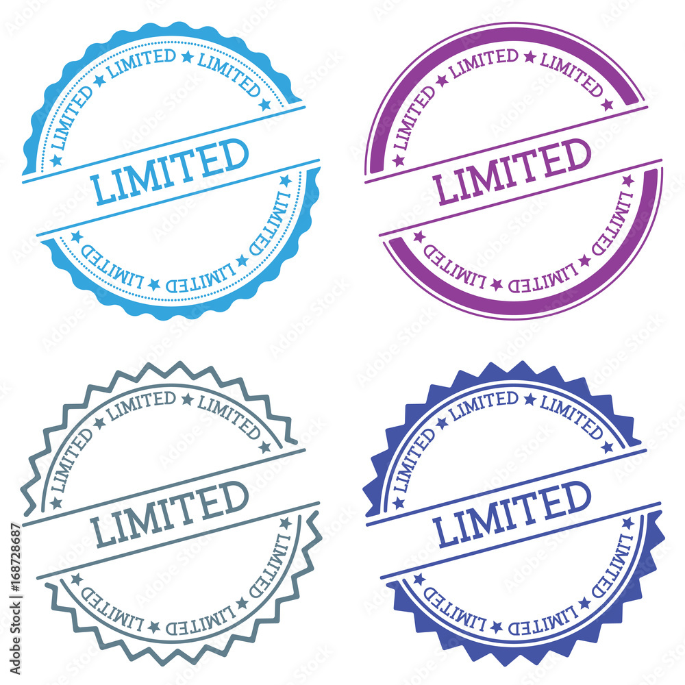 Poster limited badge isolated on white background. flat style round label with text. circular emblem vector