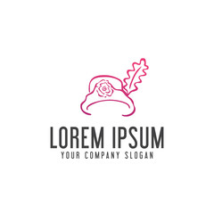 hat woman logo design concept template