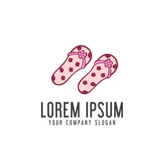 slippers woman logo. vacation design concept template