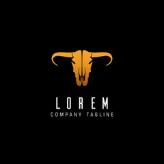 Buffalo bull abstract logo. luxury design concept template