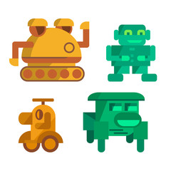 Vector toy robots icons