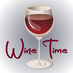 Wine glass with lettering poster