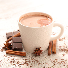 hot milk with cocoa and spices