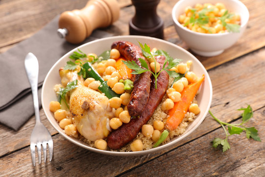 couscous with vegetables and meats