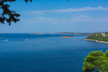 Fototapeta na wymiar Tribunj Croatia Landscape Beautiful Ocean Vacation Destination European Tourism Mediterranean Daytime