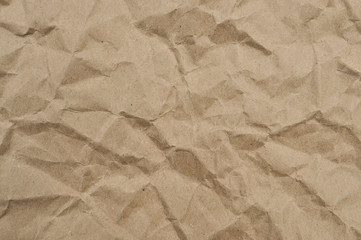 Texture of brown crumpled paper