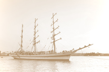 Vintage sailing ship. 