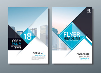 Black blue annual report brochure flyer design, Leaflet cover presentation, book cover template.