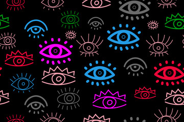 Seamless pattern with eyes