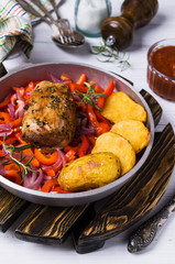 Grilled meat with spices