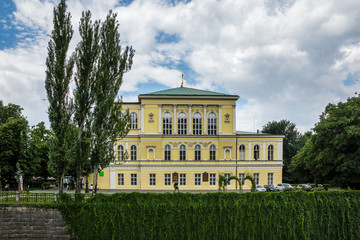 Palace Zofin located on island on the Vltava river in Prague, Czech Republic