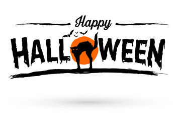 Happy Halloween Text Banner, Vector