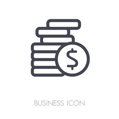 Coins stack outline icon vector. Finances sign