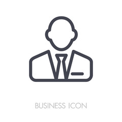 User icon of man in business suit outline icon
