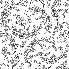 Pattern with abstract  leaf . Coloring book page