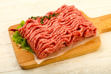 Raw minced beef meat