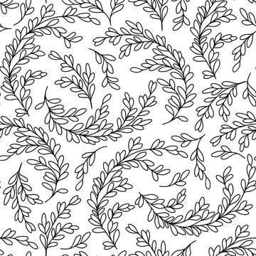 Pattern with abstract  leaf . Coloring book page