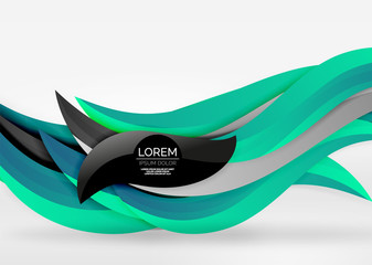 Vector colorful wave lines in white and grey 3d space