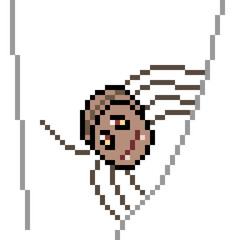 vector pixel art spider