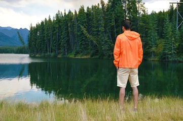 Fototapeta na wymiar Johnson lake, Canada
