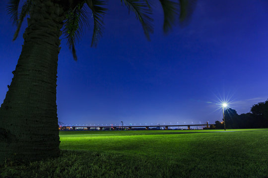 夜の帳が下りた公園