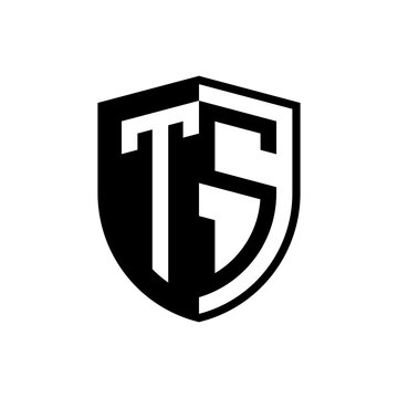 Initial two letter logo shield vector black