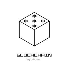 Isometric graphic element for blockchain technology.