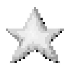 Obraz premium monochrome pixelated star figure icon