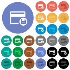 Save credit card round flat multi colored icons