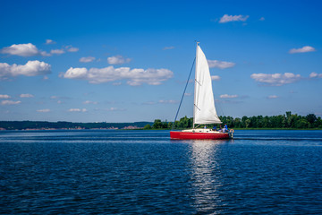 Sailing Boat on the River.