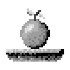 Obraz premium monochrome pixelated orange fruit in meadow