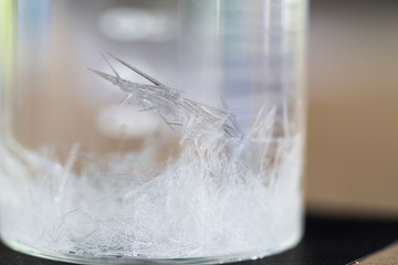 Crystallization is the (natural or artificial) process by which a solid forms in laboratory.