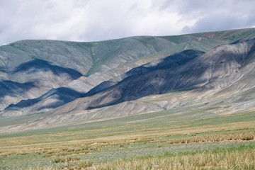 Fototapeta na wymiar Mongolian mountain natural landscape near lake Tolbo-Nuur in north Mongolia