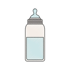 colored crayon silhouette of bottle baby with pacifier