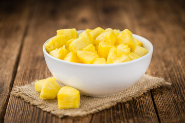 Portion of Pineapple (sliced), selective focus
