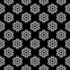 Ornamental seamless pattern. Black and white