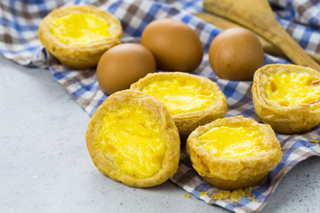 Egg tart custard sweet dessert.
